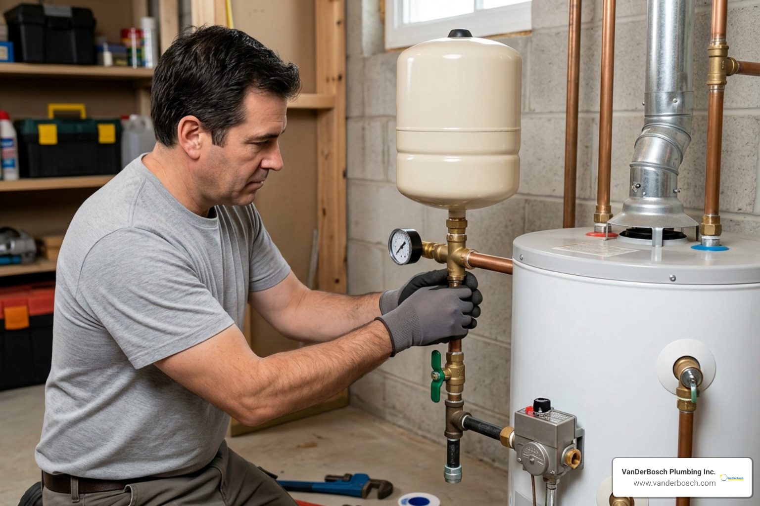 hot water expansion tank install