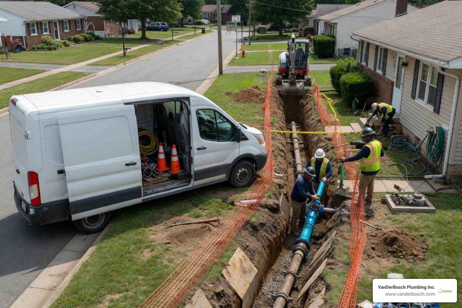 replacing main water line from meter to house